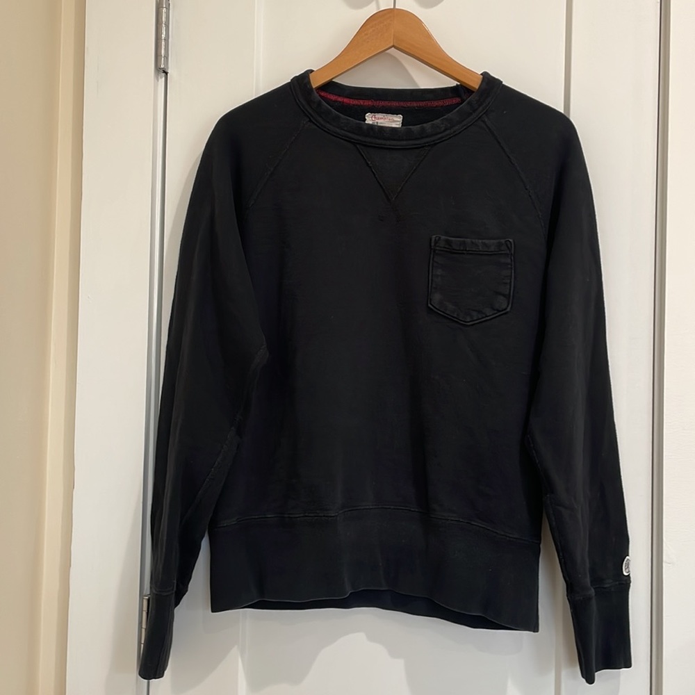 Todd Snyder + Champion lightweight pocket sweatshirt black small good condition